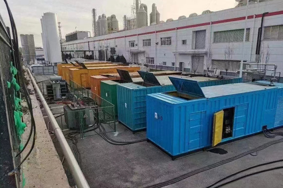 龙州发电机租赁施工现场
